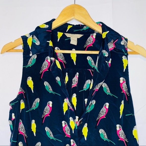 Banana Republic Bird Printed Multicolored Dress Size 2 - Picture 7 of 11